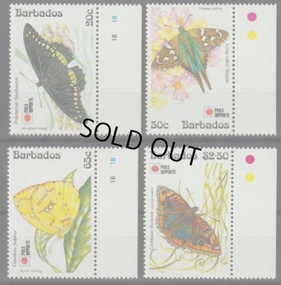 画像1: バルバトス切手　1991年　蝶　日本切手展　4種