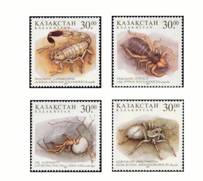 画像1: カザフスタン切手　1997年　昆虫　クモ　4種