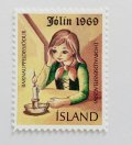 アイスランド　クリスマスシール　1969年　女の子　1種