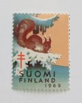 フィンランド　クリスマスシール　1962年　リス　1種