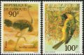 ジブチ切手　1977年　鳥　ダチョウ　2種
