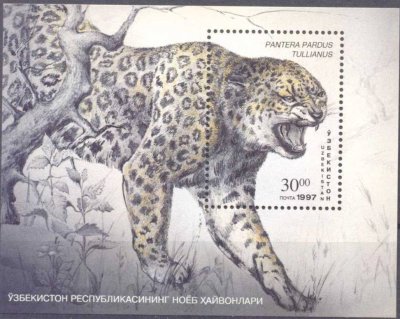 画像1: ウズベキスタン切手　1997年　ペルシャヒョウ　1種　