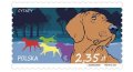 ポーランド切手　2015年　猟犬　森　文学　1種