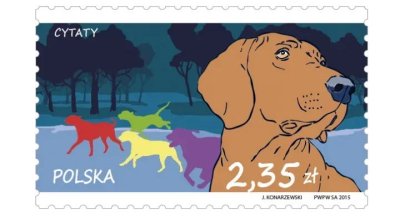 画像1: ポーランド切手　2015年　猟犬　森　文学　1種