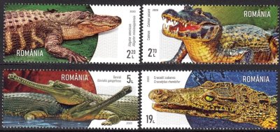 画像1: ルーマニア切手　2020年　ワニとアリゲーター　4種