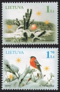 リトアニア切手 　2004年　クリスマス　鳥　2種 