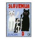 スロベニア切手　2006年　ヨーロッパ　CEPT　移民の統合   ネコ　1種