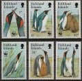 フォークランド諸島切手　1999年　WWF　オウサマペンギン　6種