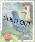 ラトビア切手　2025年　鳥　ホシムクドリ　1種