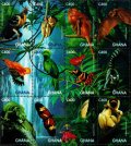 ガーナ切手 　1996年　熱帯雨林の野生動物　鳥　昆虫　12種