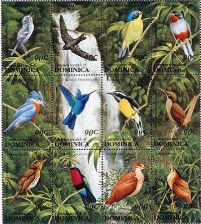 画像1: ドミニカ国切手　1993年　鳥　12種