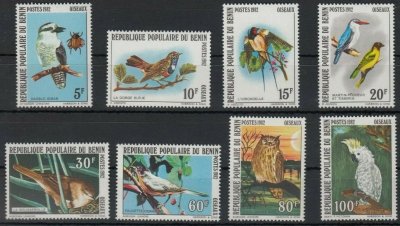 画像1: ベナン切手　1982年　鳥　キバタン　8種