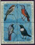 ブルンジ切手　1970年　鳥　クビワツグミ　航空郵便　4種