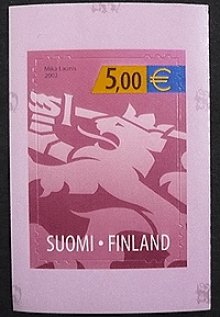 他の写真3: フィンランド切手　2002年　フィンランドの紋章のライオン　青　1種
