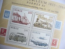 他の写真1: ノルウェー切手 1980年 切手展　【小型シート】