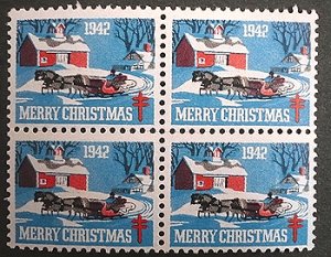 画像1: アメリカ1942年クリスマスシール