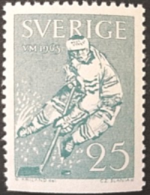 画像1: スウェーデン 1963年世界アイスホッケー選手権大会　切手