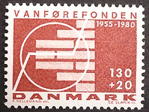 画像1: デンマーク切手　1980年　障害基金　1種
