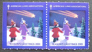 画像1: アメリカ　2001年クリスマスシール　星