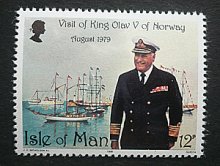 他の写真1: マン島切手　1979年　ノルウェー国王オラフ5世 　1種