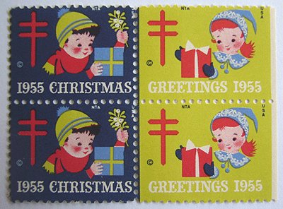 画像1: アメリカ1955年クリスマスシール