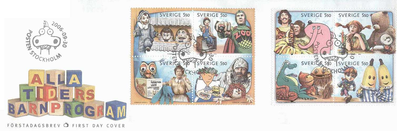 スウェーデン切手　2006年　テレビ キャラクター 子ども　切手帳
