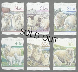 画像1: ニュージーランド切手 1991年羊の品種6種 (1)