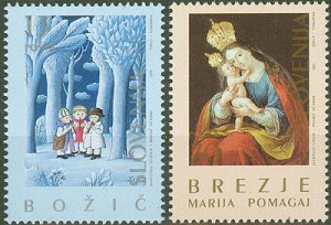 画像1: スロベニア切手　1995年　クリスマス　新年　2種 (1)