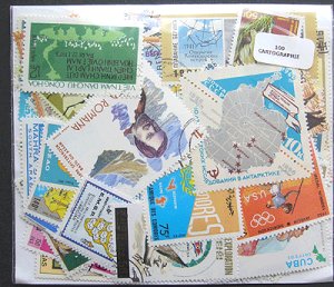 画像1: 世界 地図  切手セット100 (1)