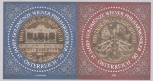画像1: オーストリア切手 2014年 25周年　ウィーン・フィル　金貨切手 (1)