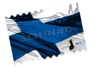 画像1: フィンランド切手 2017年　フィンランド　国旗　1種　 (1)