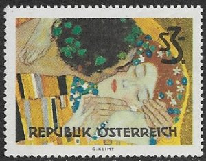 画像1: オーストリア切手 1964年ウィーン美術館再開　クリムト　接吻　1種 (1)