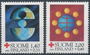 画像1: フィンランド切手　1984年　ホースヘッド星雲　付加金付き　赤十字　2種 (1)