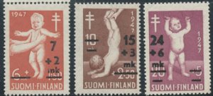 画像1: フィンランド切手　1948年　赤十字　3種 (1)