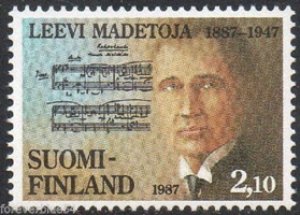 画像1: フィンランド切手　1987年　フィンランドの作曲家　1種 (1)