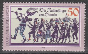 画像1: ドイツ切手 　1978年　民話　ハーメルンの笛吹き　1種 (1)