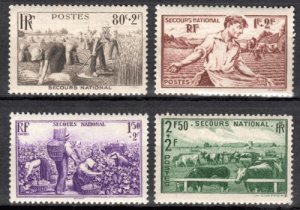 画像1: フランス切手　1940年　国家援助　4種 (1)