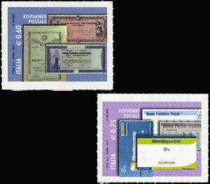 画像1: イタリア切手　2011年　郵便貯金口座　2種 (1)