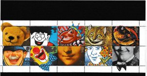 画像1: イギリス切手　1990年　グリーティング切手　モナリザ　10種連刷 (1)