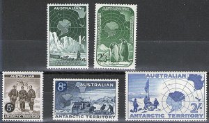 画像1: オーストラリア領南極地方切手　1959年 　南極探検　ペンギン　5種 (1)