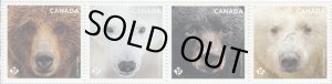 画像1: カナダ切手　2019年　シロアメリカグマ アメリカグマ ヒグマ　ホッキョクグマ4種　小型シート (1)