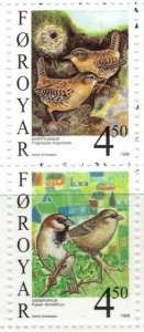 画像2: フェロー諸島切手　1999年　イエスズメ　ミソサザイ　鳥　2種 (2)