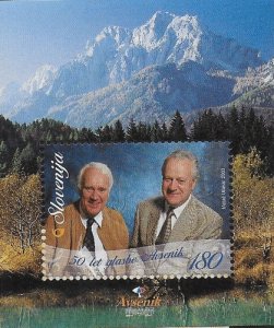 画像1: スロベニア切手 2003年　アブセニク兄弟の音楽50周年 小型シート (1)