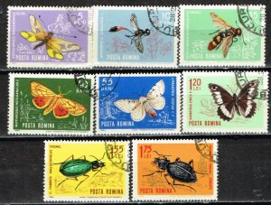 画像1: ルーマニア切手　1964年　昆虫　8種 (1)