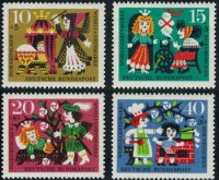 画像1: ドイツ　ベルリン切手 1964年 社会福祉　グリム童話　ねむり姫　4種