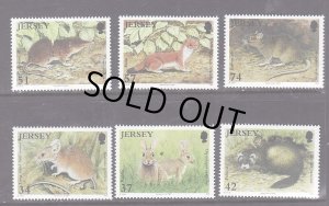 画像1: ジャージー島 切手  2007年　動物　オコジョ ヨーロッパトガリネズミ  モリアカネズミ　ヨーロッパケナガイタチ 6種 (1)
