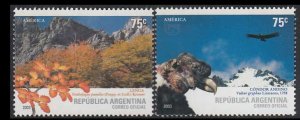 画像1: アルゼンチン切手  2003年　アメリカ 郵便連合 鳥　2種 (1)