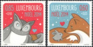 画像1: ルクセンブルク切手　2014年　クリスマス　2種 (1)