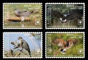 画像1: クック諸島　ラロトンガ島切手　2019年　鳥　猛禽類　4種 (1)