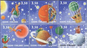 画像1: フィンランド切手　2000年　バレンタインディー　天体　ホッキョクグマ　6種 (1)